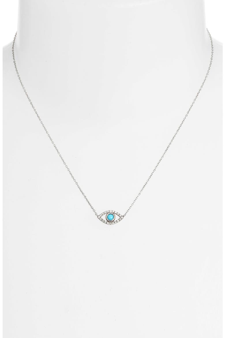 Evil Eye Turquoise Pendant, Alternate, color, SILVER