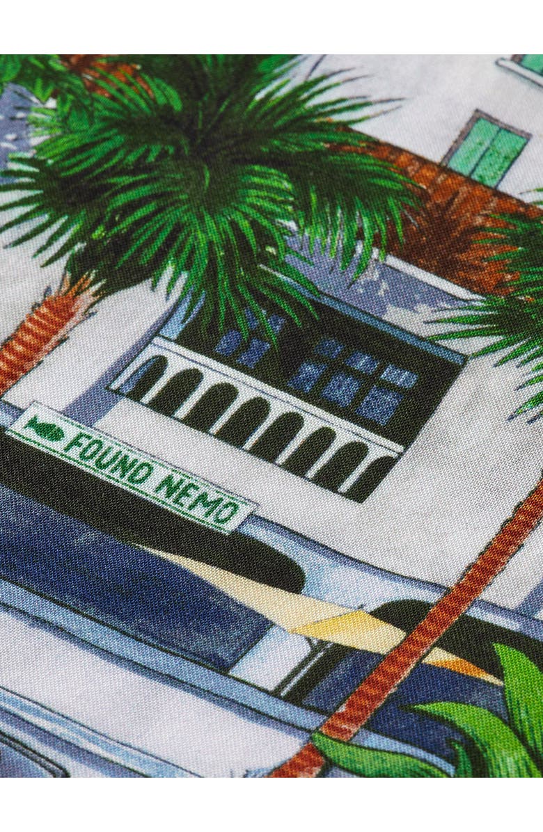 Scotch & Soda Kids' Marina Print Short Sleeve Button-Up Shirt, Alternate, color, 