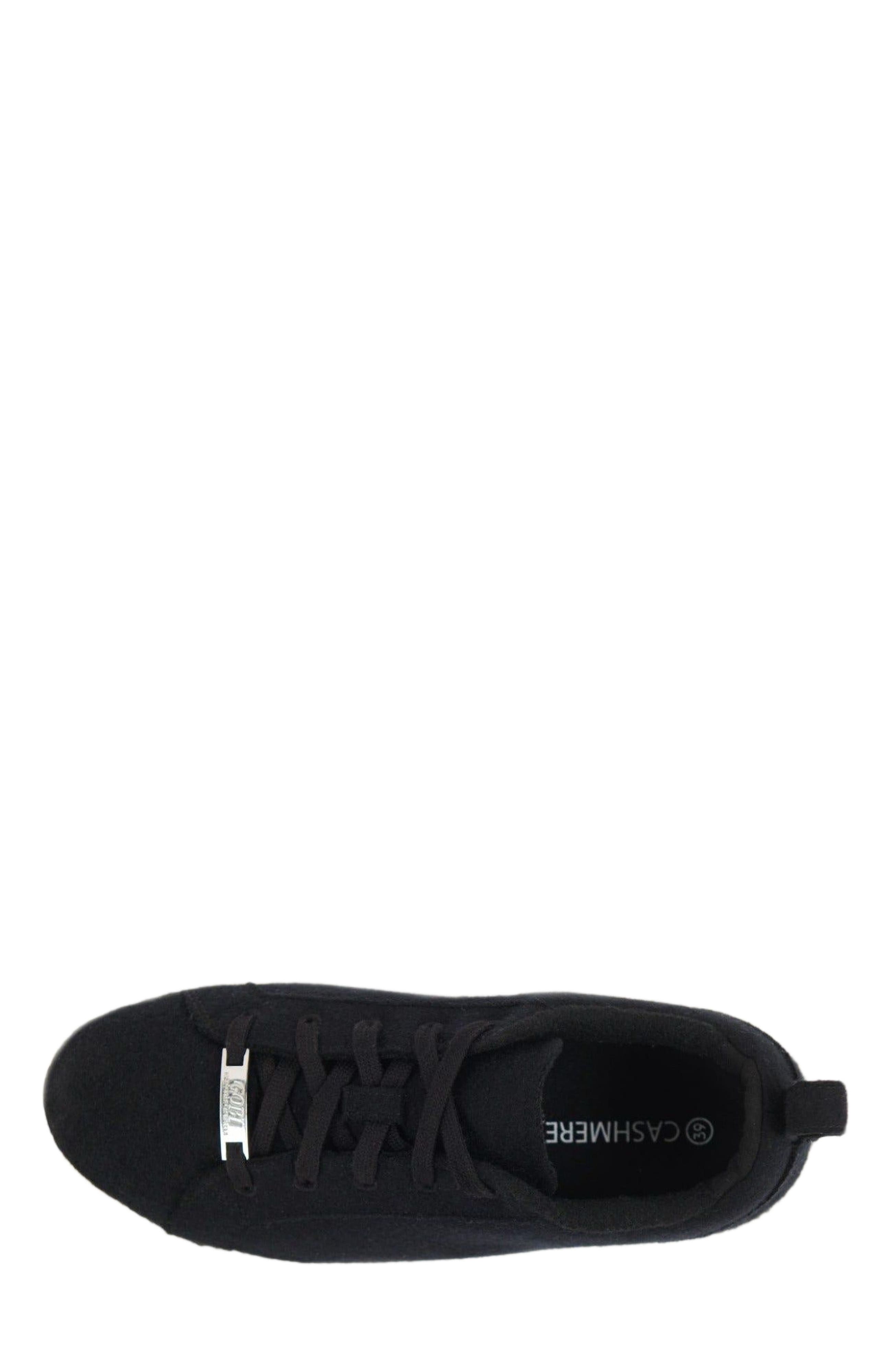 GOBI Mongolian Cashmere Cashmere Low Ankle Sneakers, Alternate, color, Black