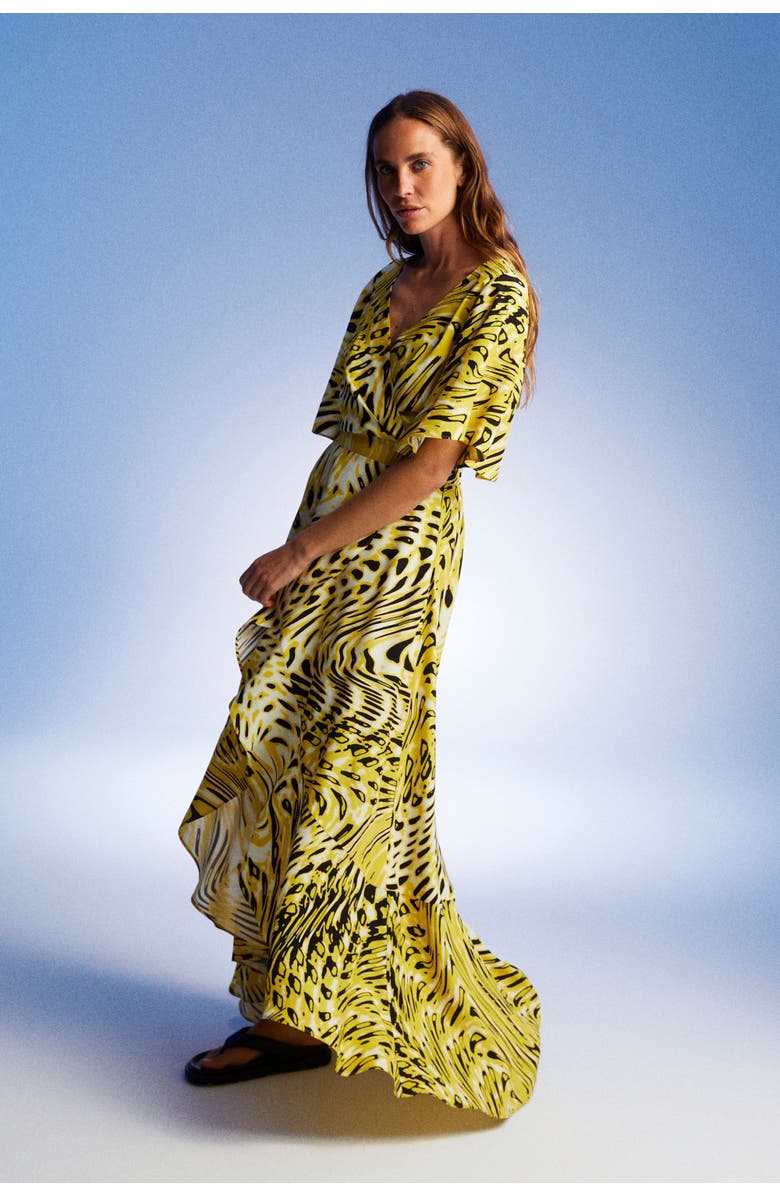 Nocturne Printed Asymmetrical Dress, Alternate, color, 