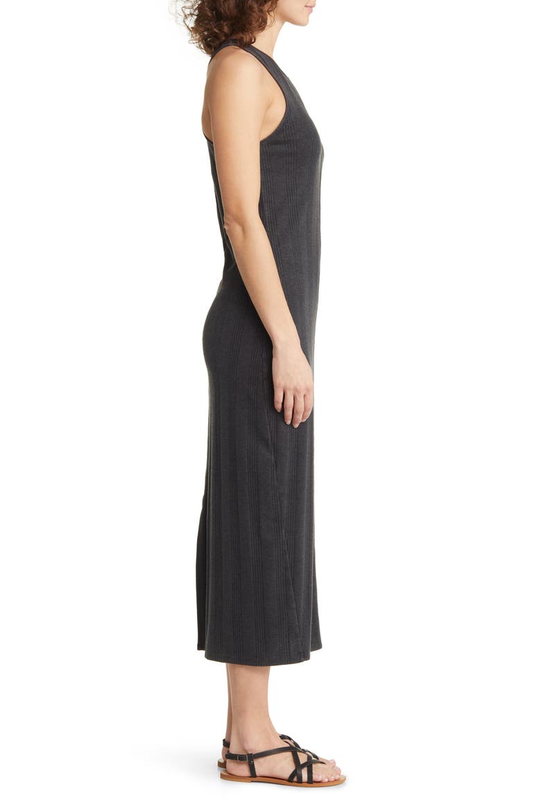 Rib Midi Tank Dress, Alternate, color, BLACK