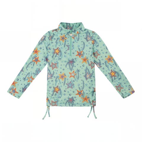 Half Zip Ruched Sun & Swim Shirt