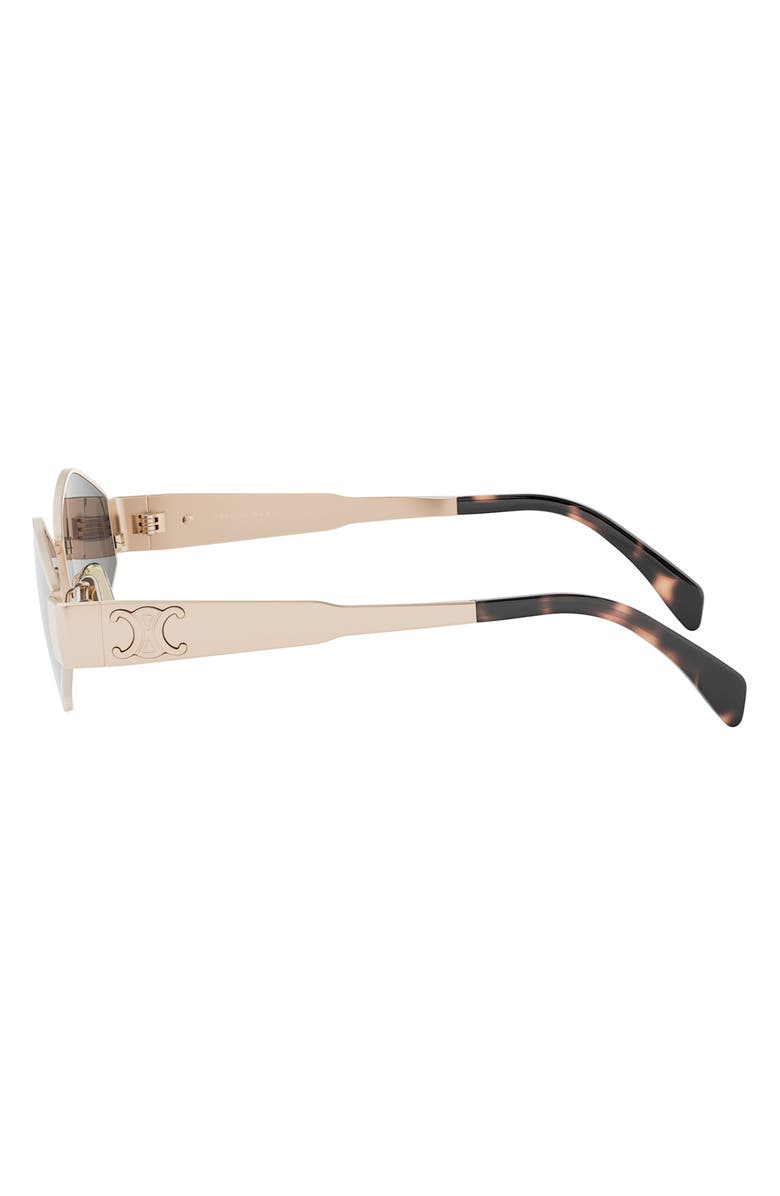 CELINE Triomphe 54mm Geometric Sunglasses, Alternate, color, Shiny Rose Gold / Smoke