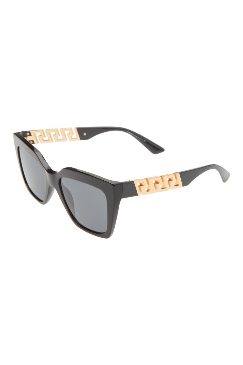 56mm Polarized Gradient Square Sunglasses, Alternate, color, BLACK