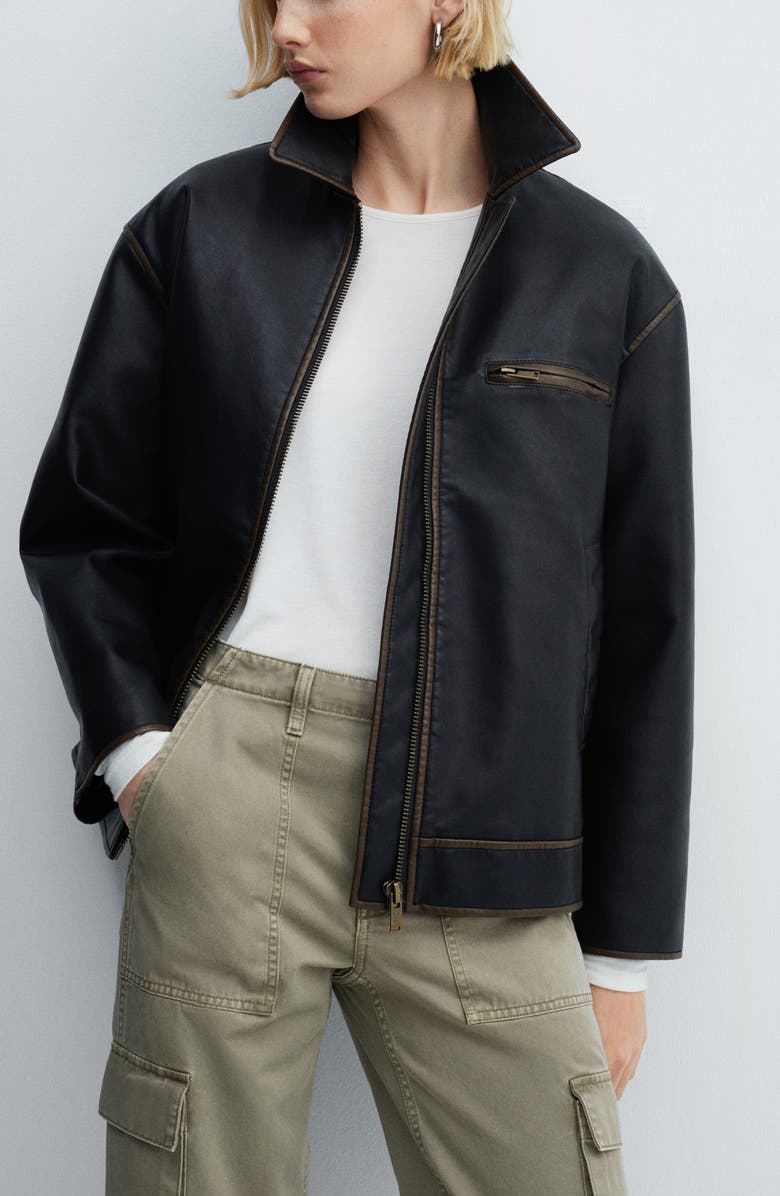 MANGO Straight Leg Cargo Jeans, Alternate, color, Khaki Green