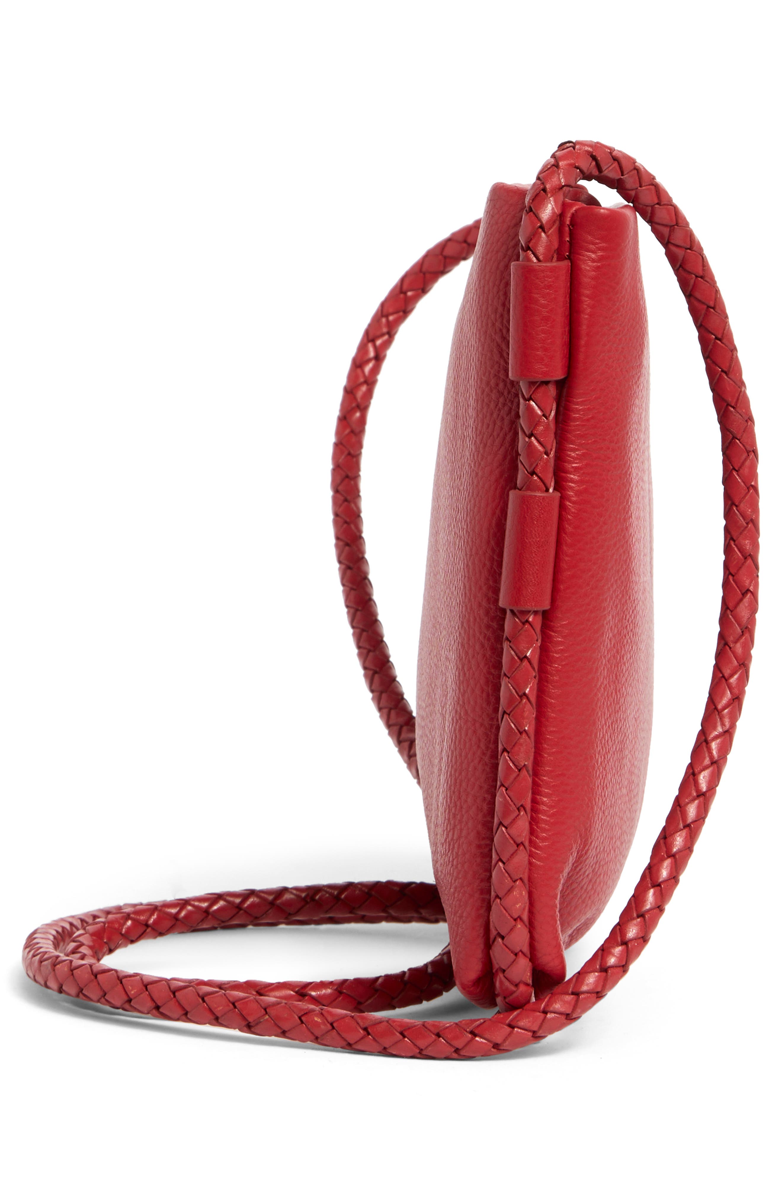 Zila Leather Crossbody Bag, Alternate, color, SALSA