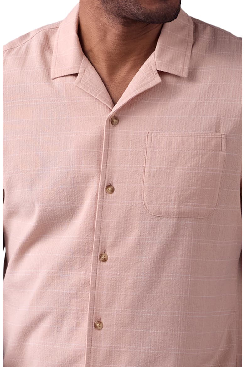 Freshwater Cotton Camp Shirt, Alternate, color, DUSTY ROSE DOBBY