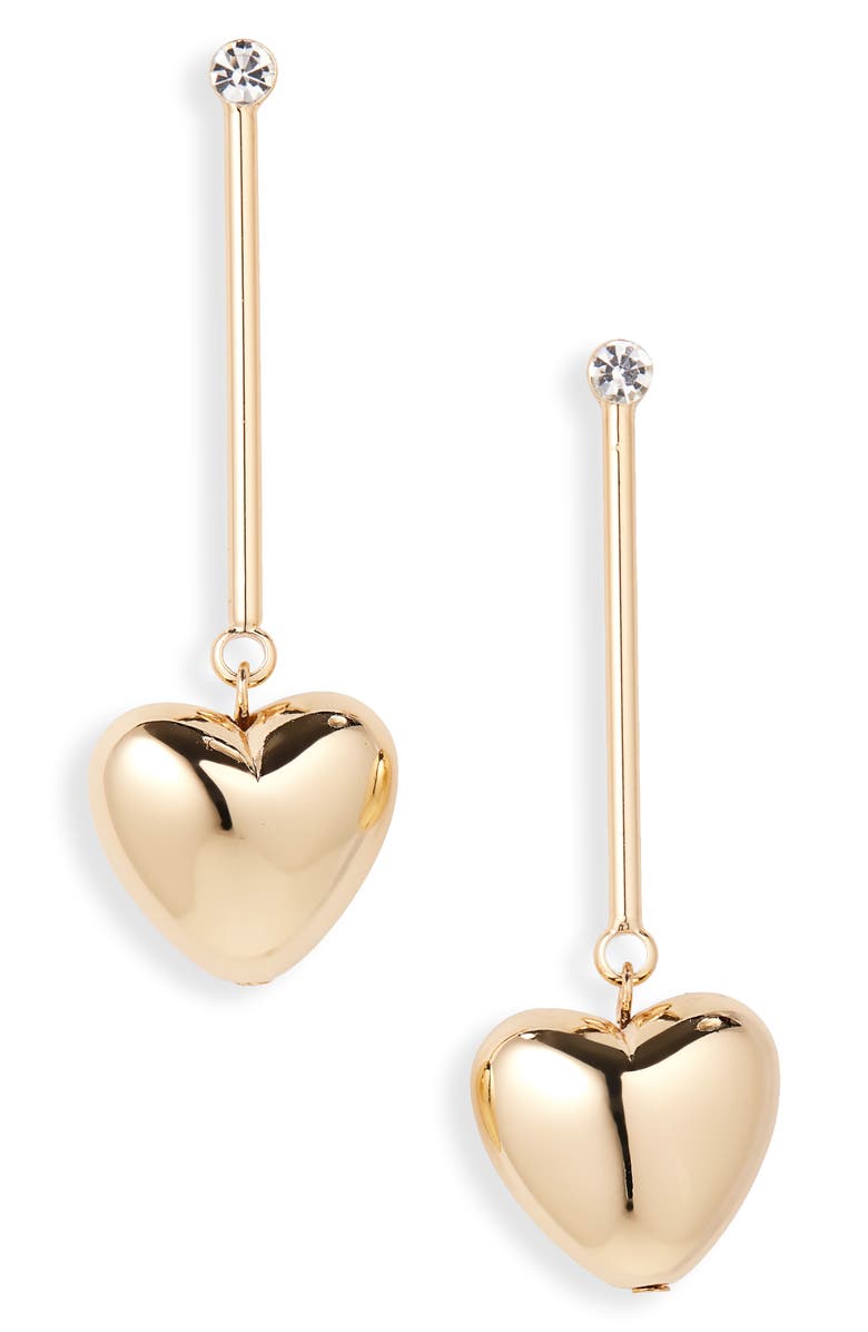 Nordstrom Crystal Stud Heart Drop Earrings, Main, color, 