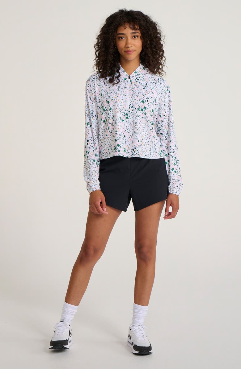 Bad Birdie Daisy Paisley Quarter Zip Golf Pullover, Alternate, color, 