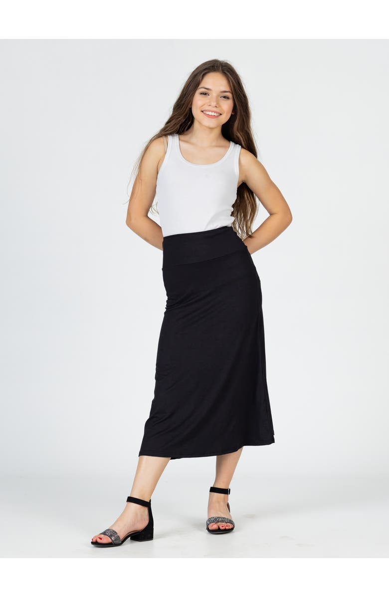 24sevenKid Elastic Waistline Maxi Skirt, Alternate, color, Black