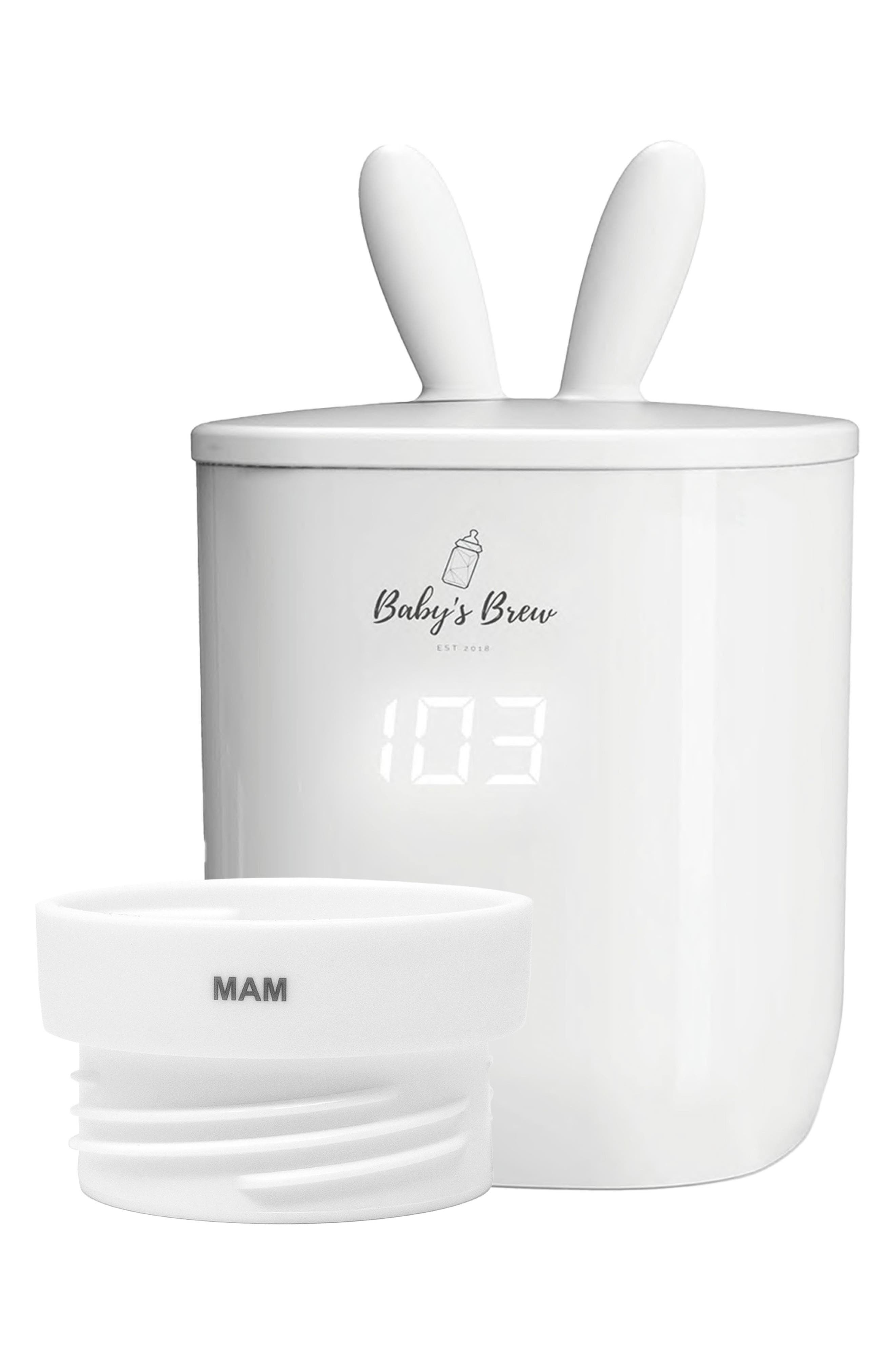 Baby's Brew 3.0 Portable Bottle Warmer Pro with MAM Adapter in White 