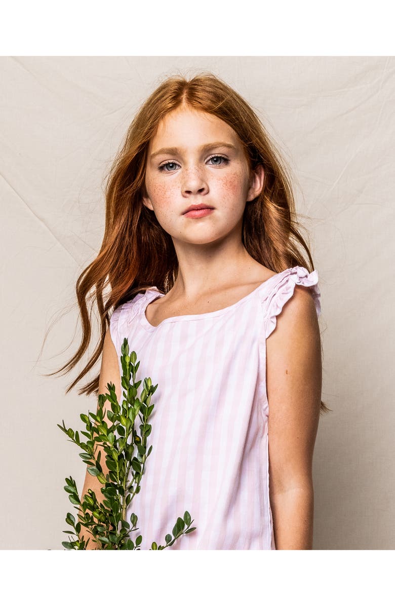 Petite Plume Amelie Gingham Two-Piece Short Set, Alternate, color, Pink