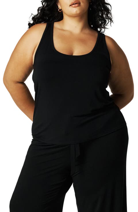 Lace Trim Racerback Pajama Tank (Regular & Plus)