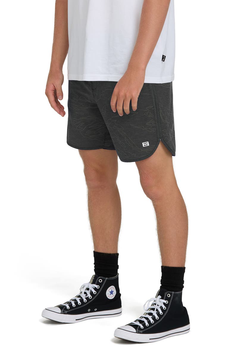 Billabong Surftrek Transit Elastic Waist Hybrid Shorts, Alternate, color, Black Camo