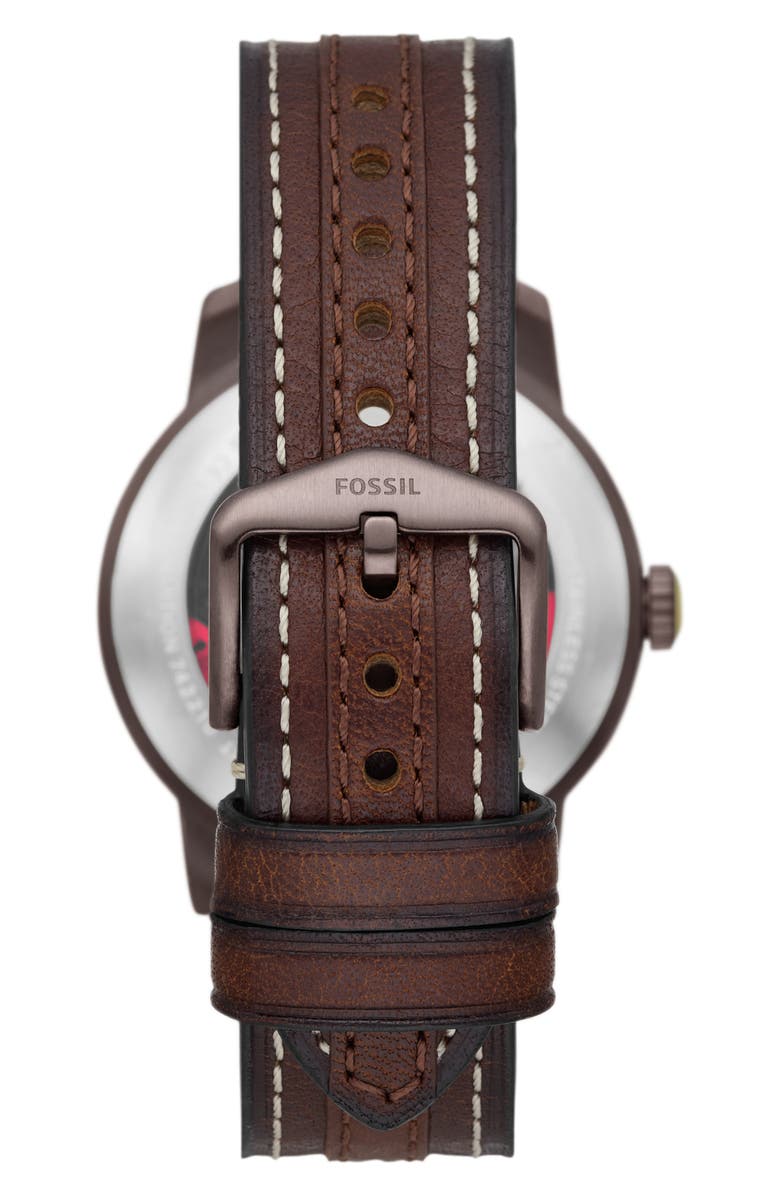 Fossil x Star Wars<sup>™</sup> Limited Edition Chewbacca Leather Strap Watch, 40mm, Alternate, color, 