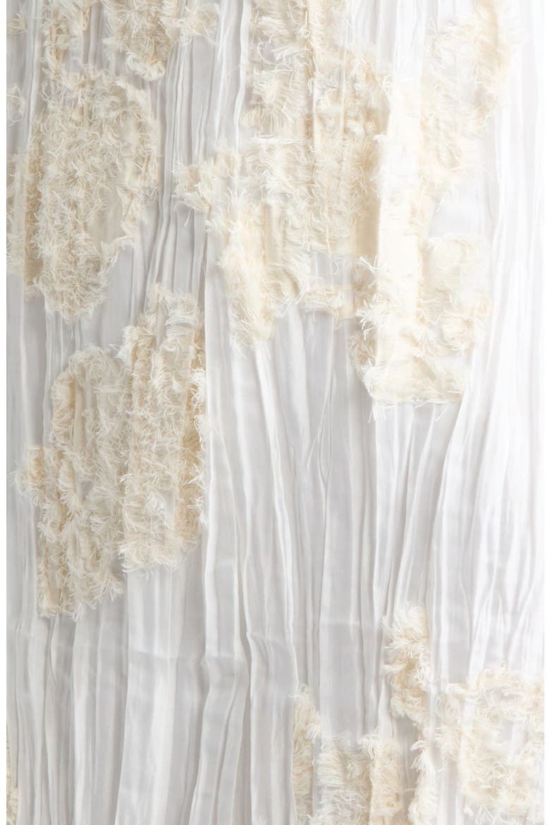 Nala Cotton & Silk Blend Eyelash Plissé Gown, Alternate, color, CREMA