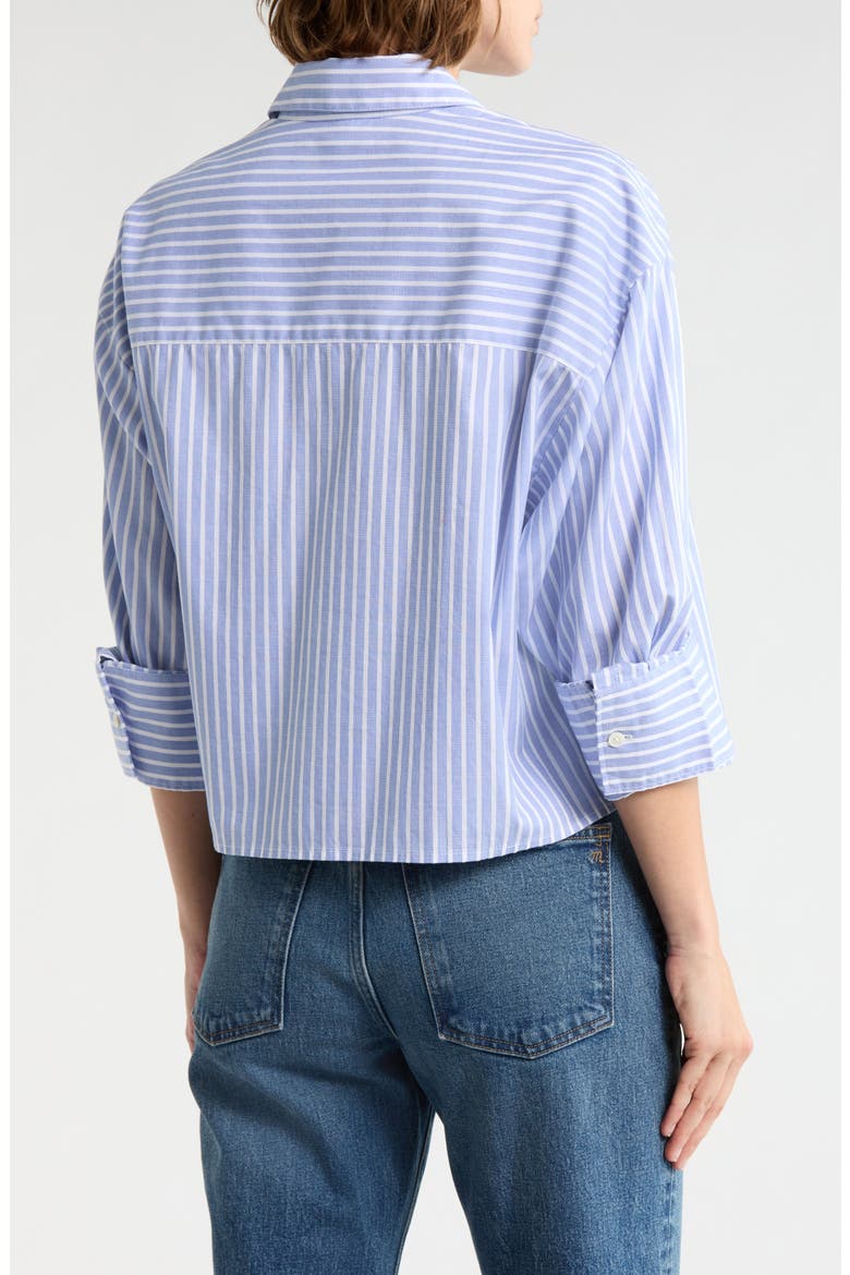 Stripe Cotton Button-Up Shirt, Alternate, color, LIGHT BLUE WHITE STRIPE