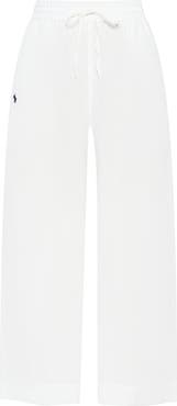 Polo Ralph Lauren Wide Leg Linen & Cotton Cover-Up Drawstring Pants