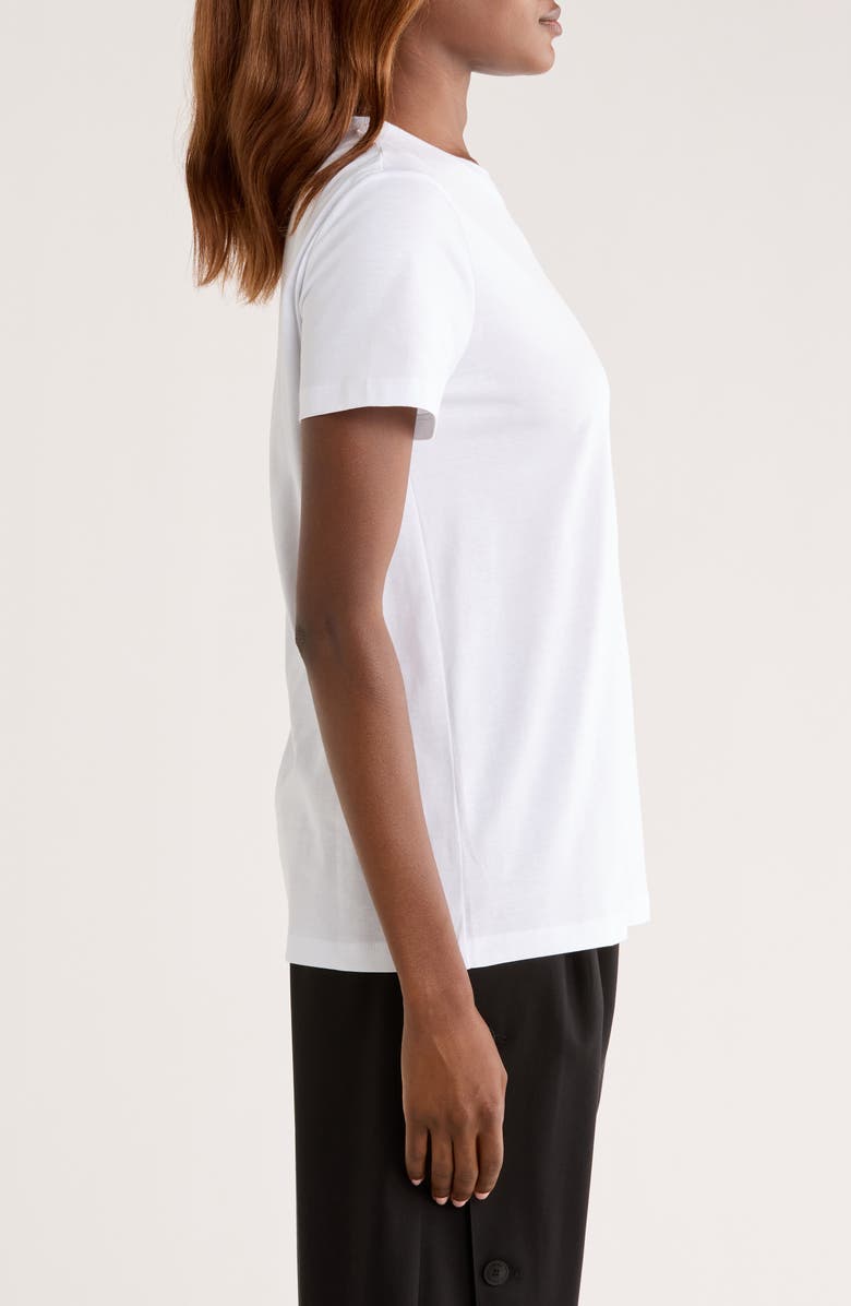 Max Mara Papaia Logo Embroidered Cotton T-Shirt, Alternate, color, Optical White
