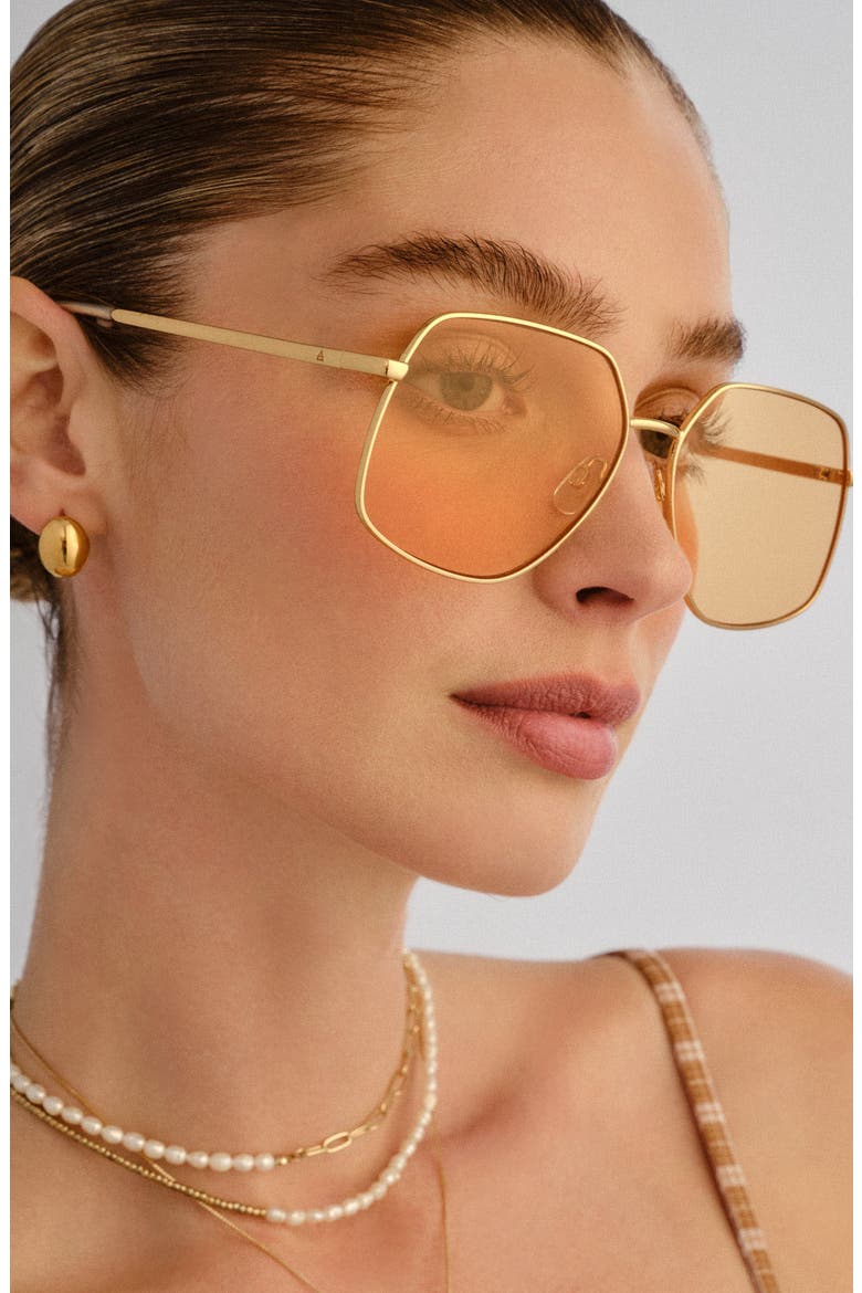Altair 61mm Aviator Sunglasses, Alternate, color, GOLD / CLEAR / AMBER TINT