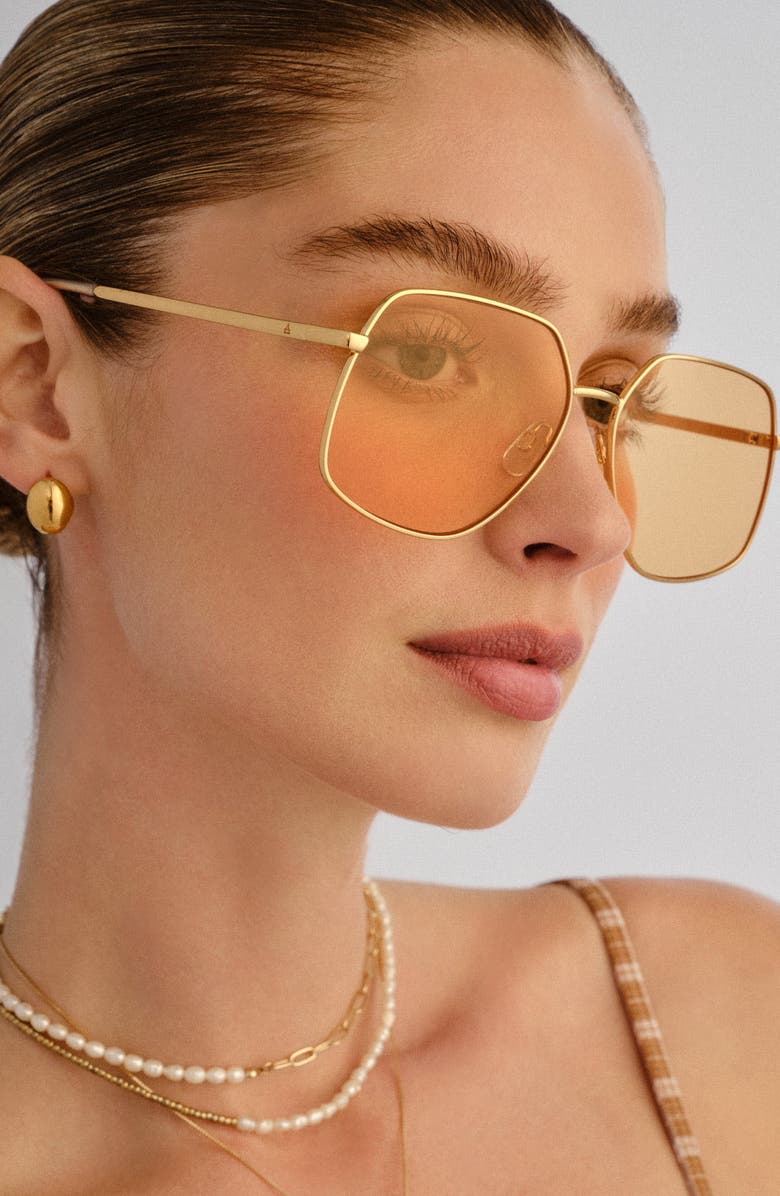 AIRE Altair 61mm Aviator Sunglasses, Alternate, color, Gold / Clear / Amber Tint