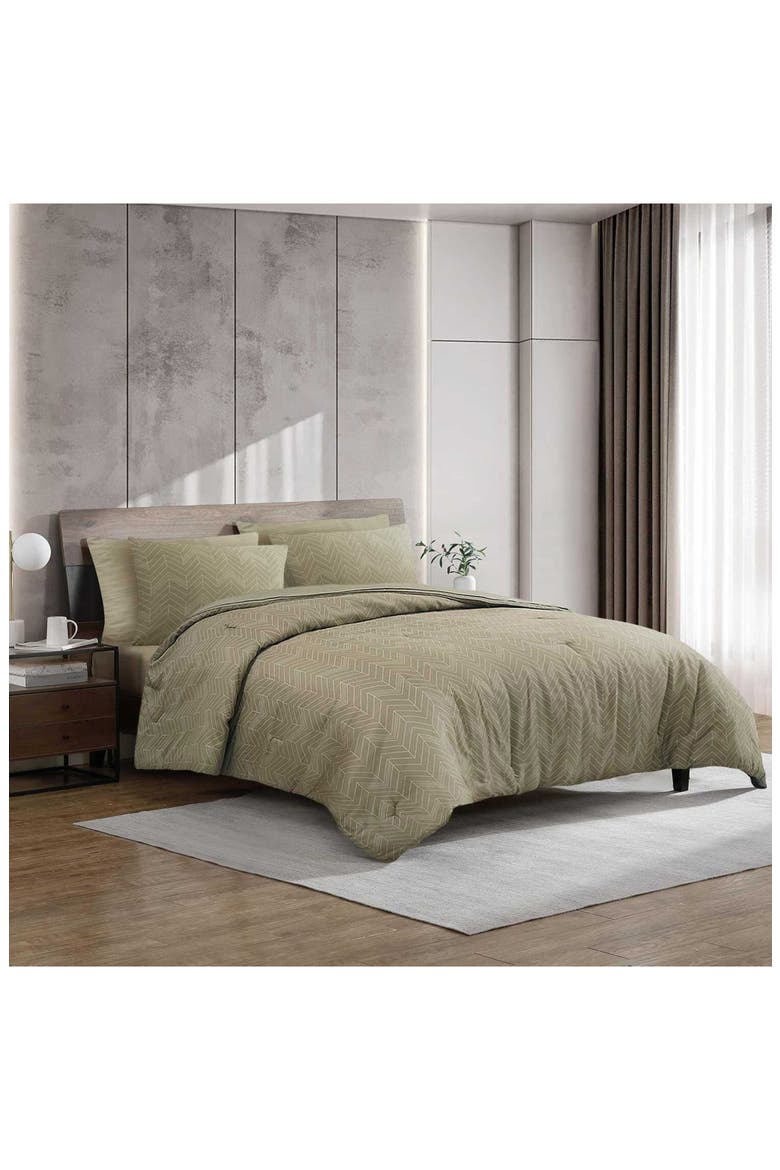 Delancey Stripe Comforter Set, Alternate, color, MOSS