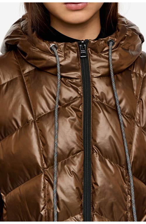 Bimba Y Lola Fur Straight Cut Hooded Puffer In Multi