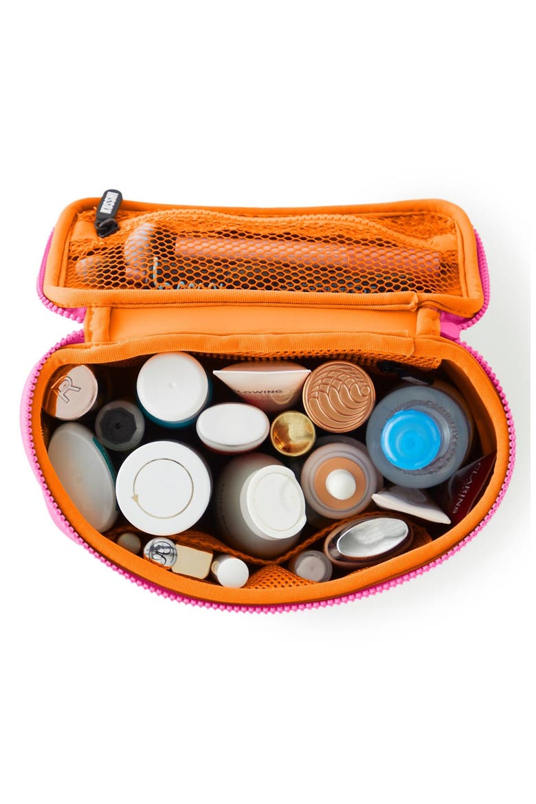Small Neoprene Train Case, Alternate, color, FRENCH PINK/ SHERBERT