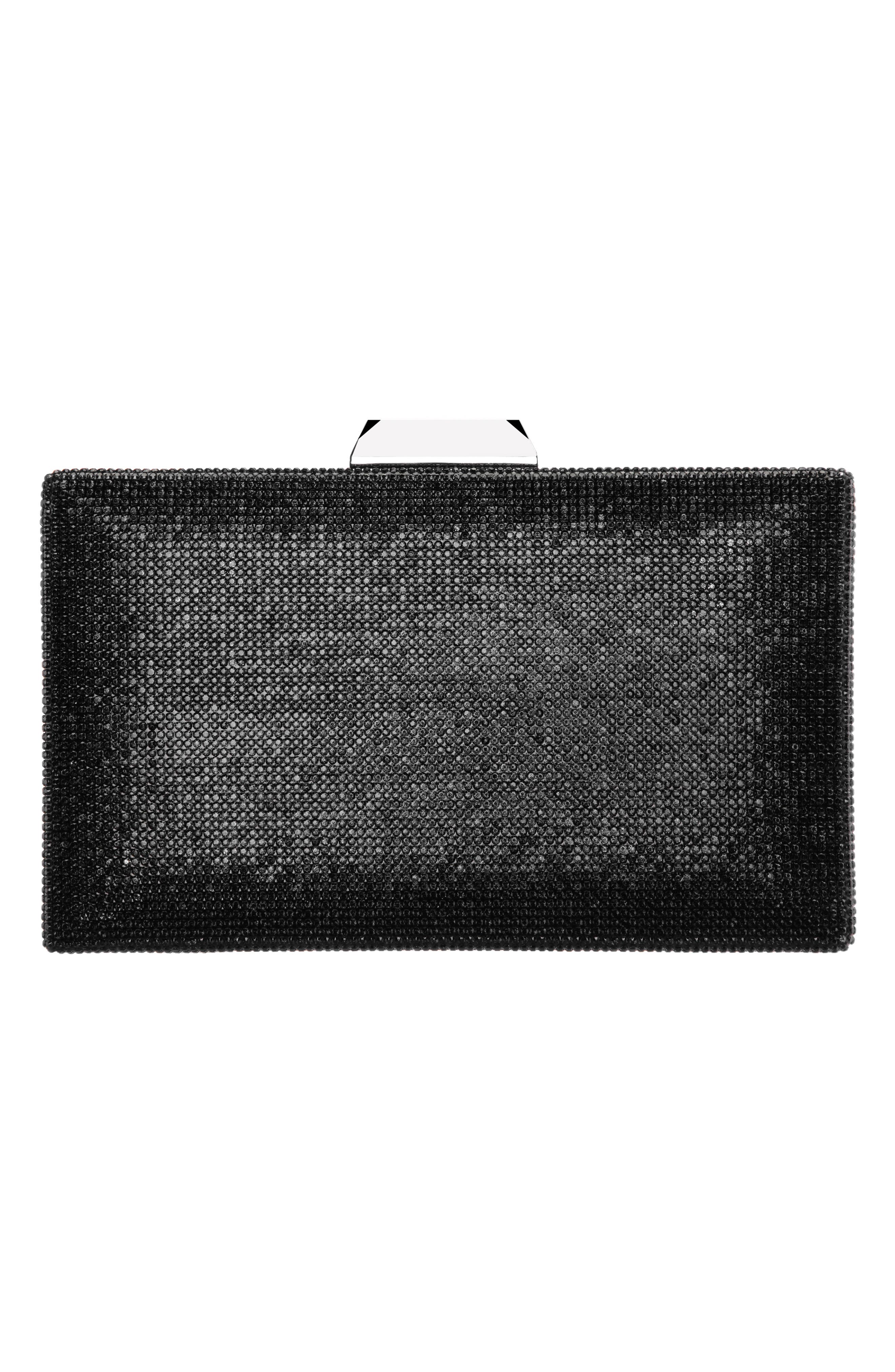 Nina Desyre Crystal Minaudière, Alternate, color, Black