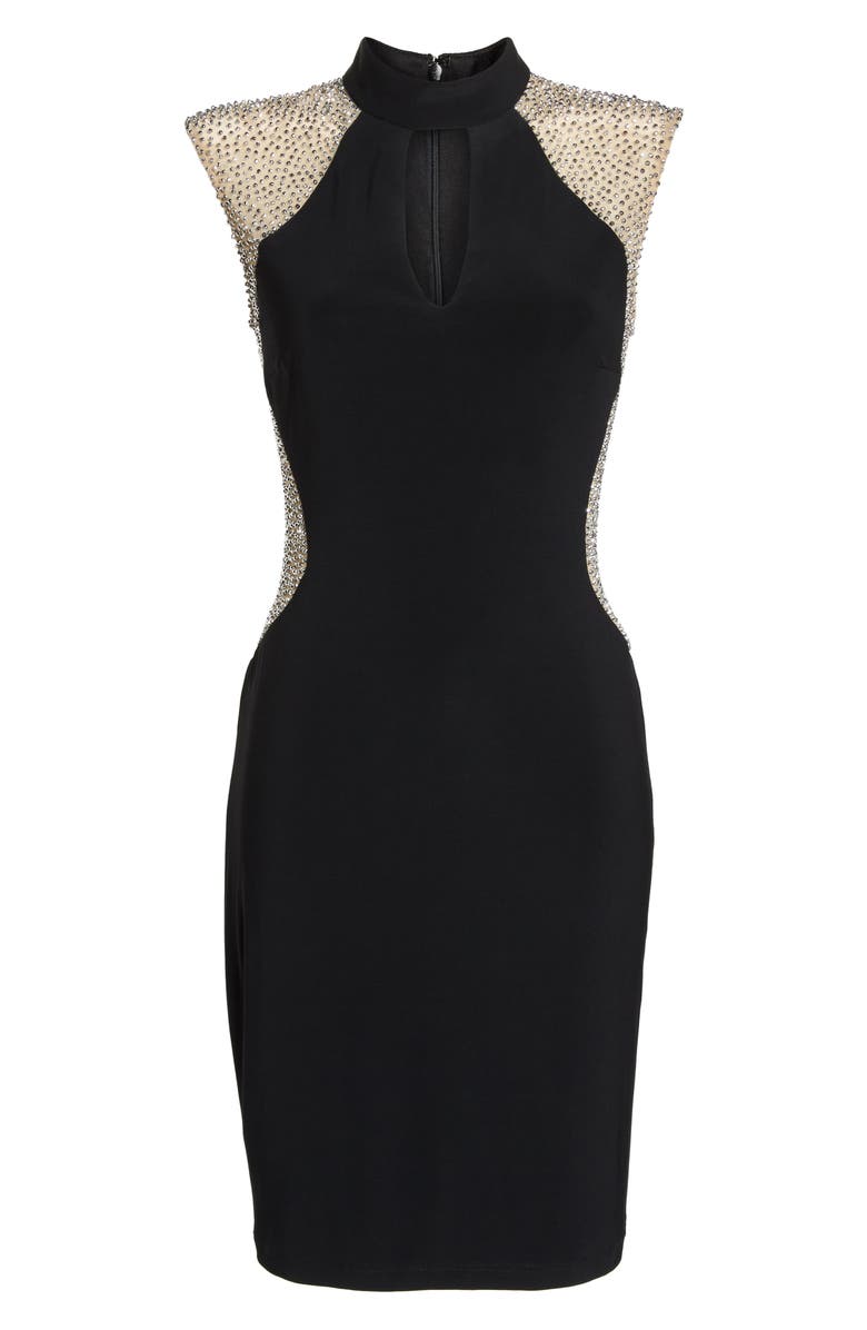 Xscape Evenings Xscape Caviar Beaded Keyhole Dress, Alternate, color, 