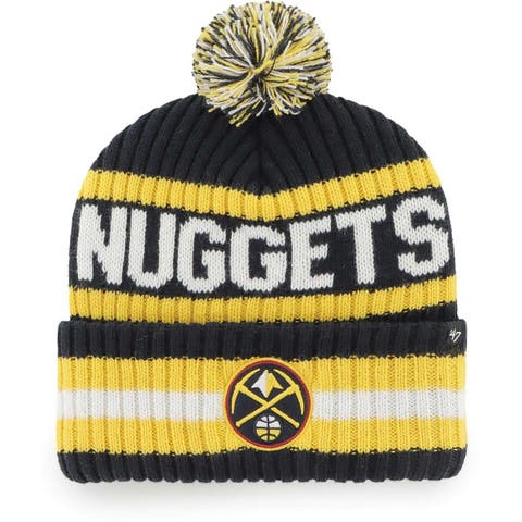 Men's '47  Navy Denver Nuggets Bering Cuffed Knit Hat with Pom