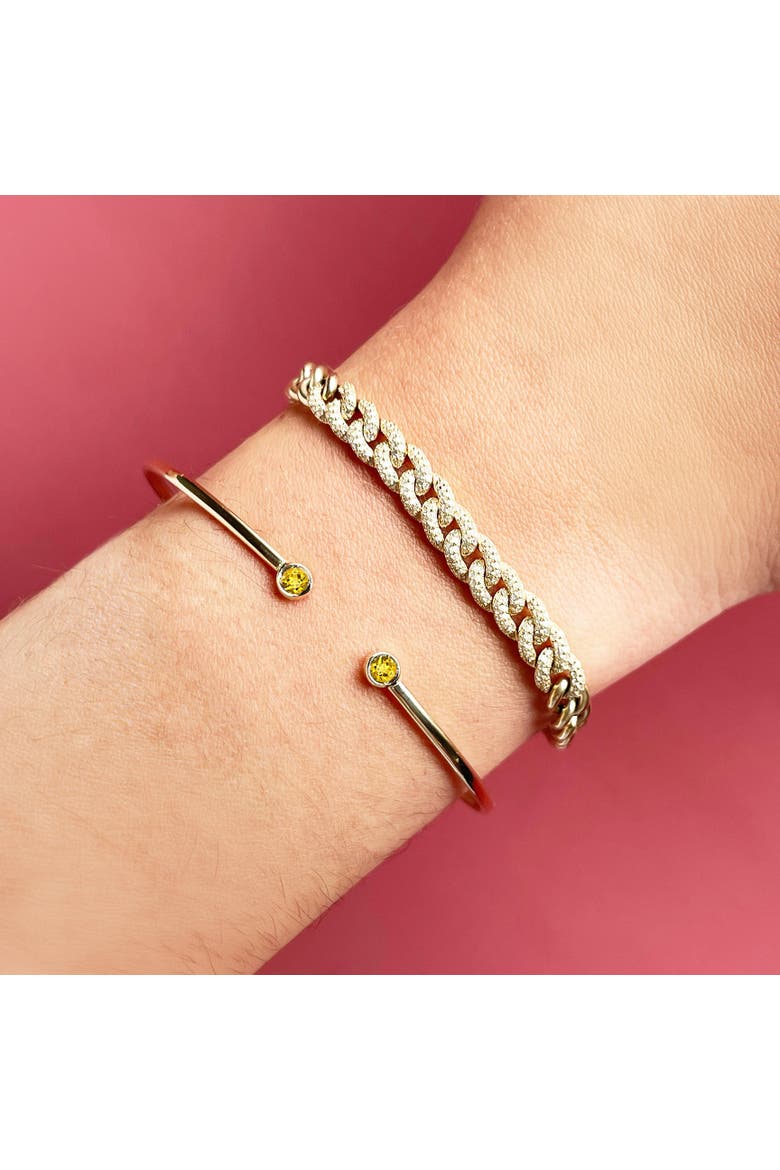 Citrine Open Cuff Bangle, Alternate, color, Citrine