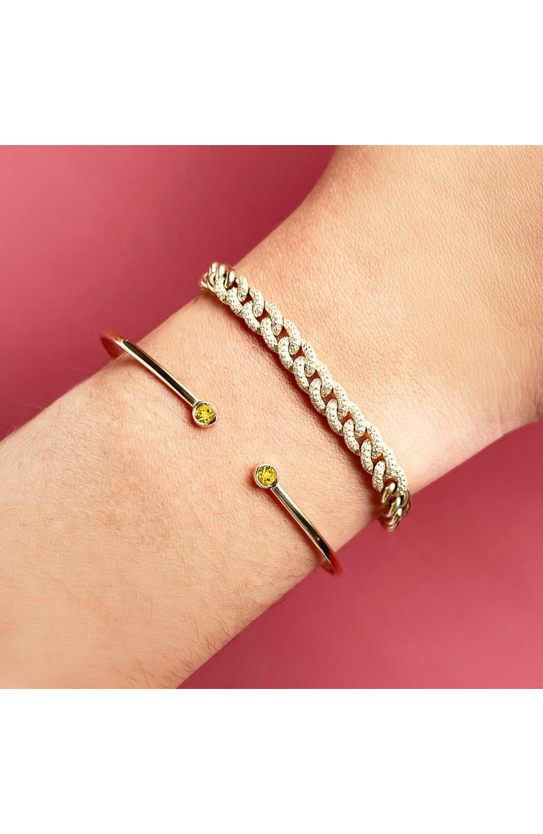 The Lovery Fine Jewelry Citrine Open Cuff Bangle, Alternate, color, Citrine