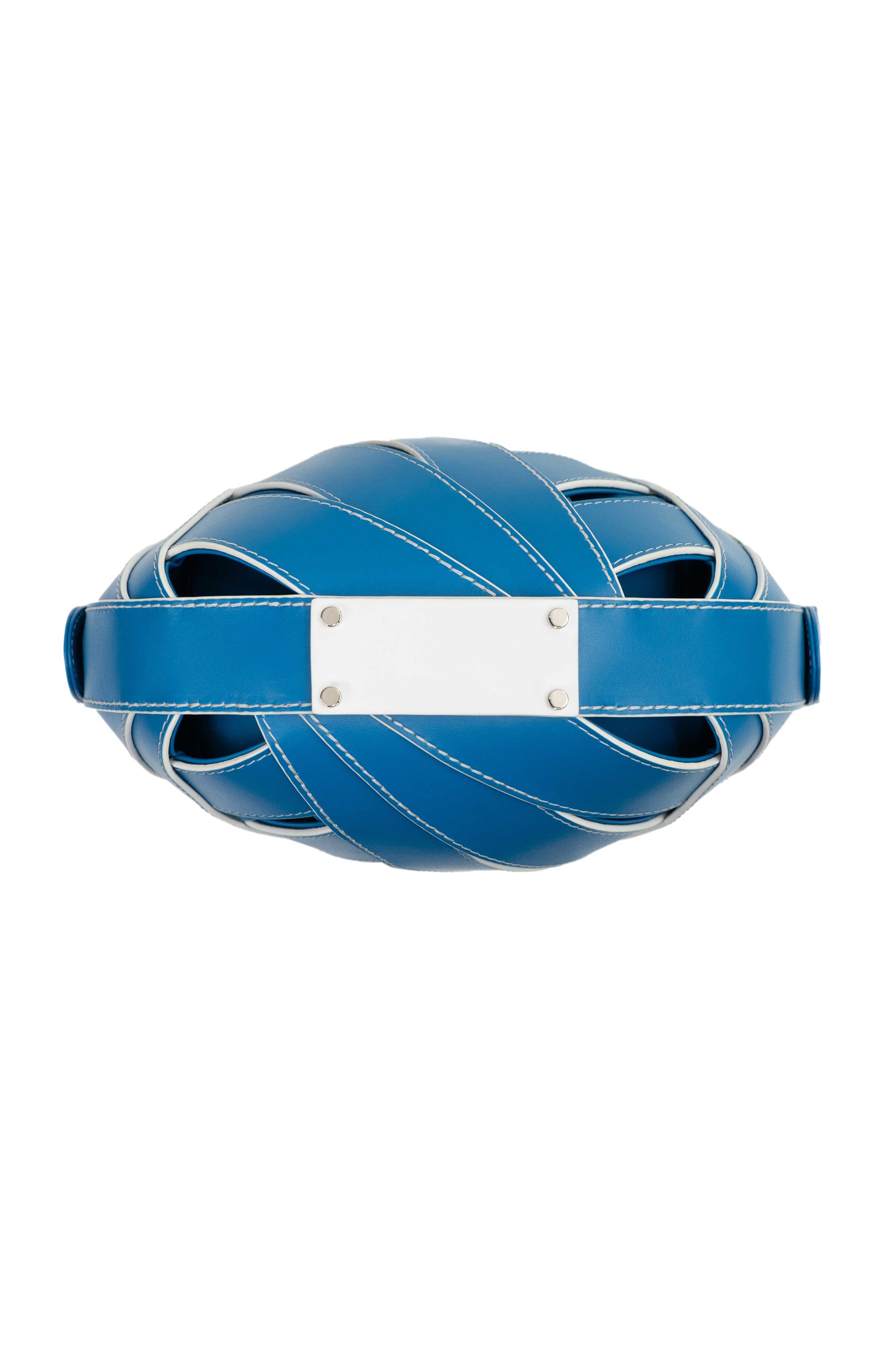 PERRIN PARIS Le Petit Panier Xbody, Alternate, color, Azur / White