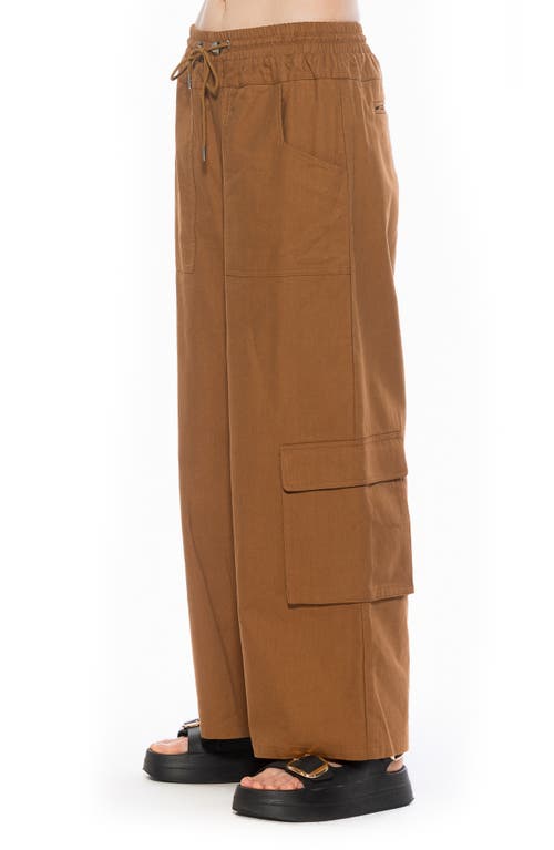 Alexia Admor Evren Drawstring Waist Cargo Pants In Brown