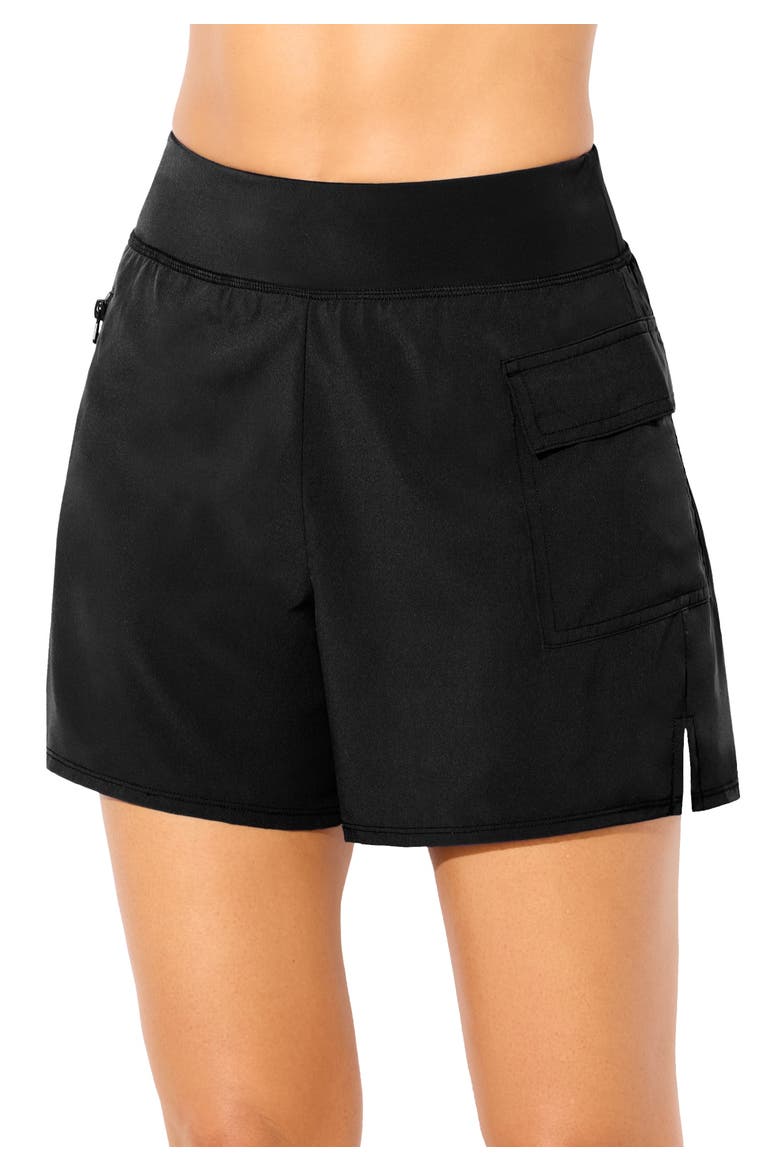Lightweight Quick-Dry Cargo Swim Short, Main, color, Black