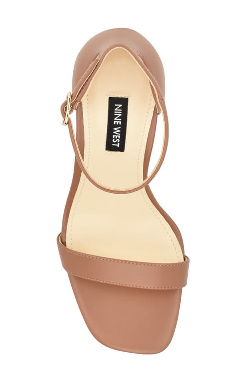 Nine West Ilea Patent Ankle Strap Sandal In Light Brown