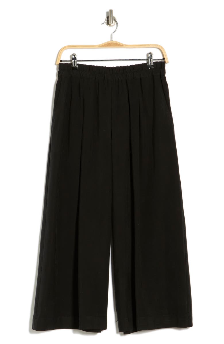 MAX STUDIO Brushed Twill Culottes, Alternate, color, Black