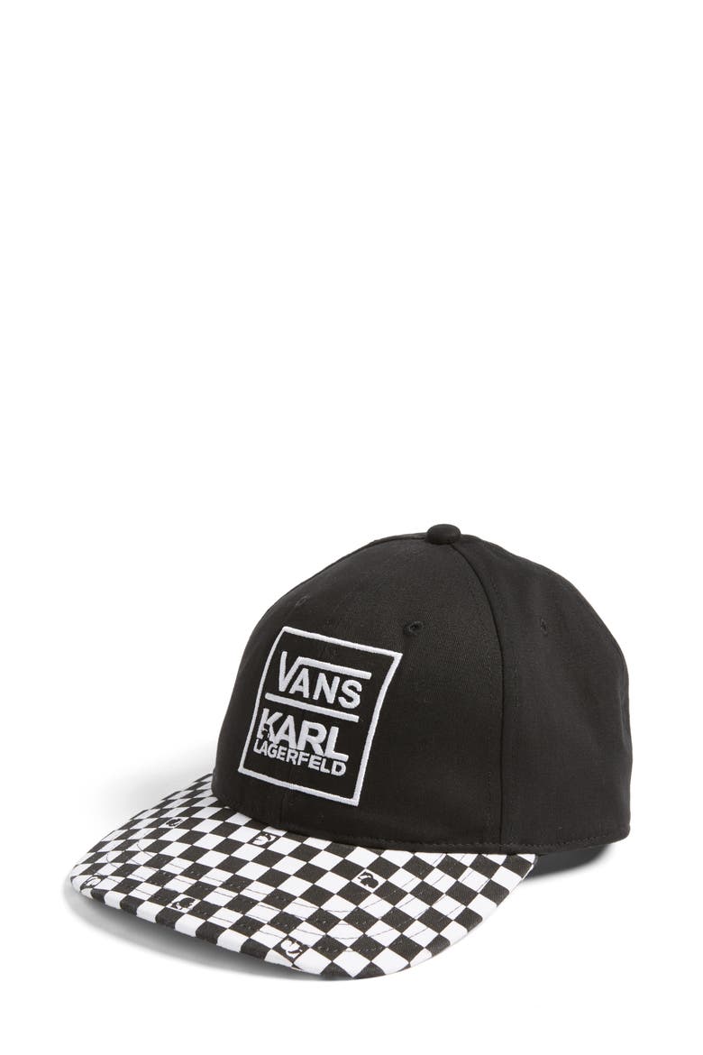 x KARL LAGERFELD Dugout Baseball Cap, Main, color, BLACK