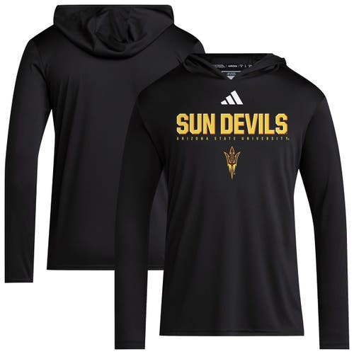 Adidas Originals Adidas Black Arizona State Sun Devils 2025 Aeroready Sideline Training Long Sleeve Hooded T-shirt