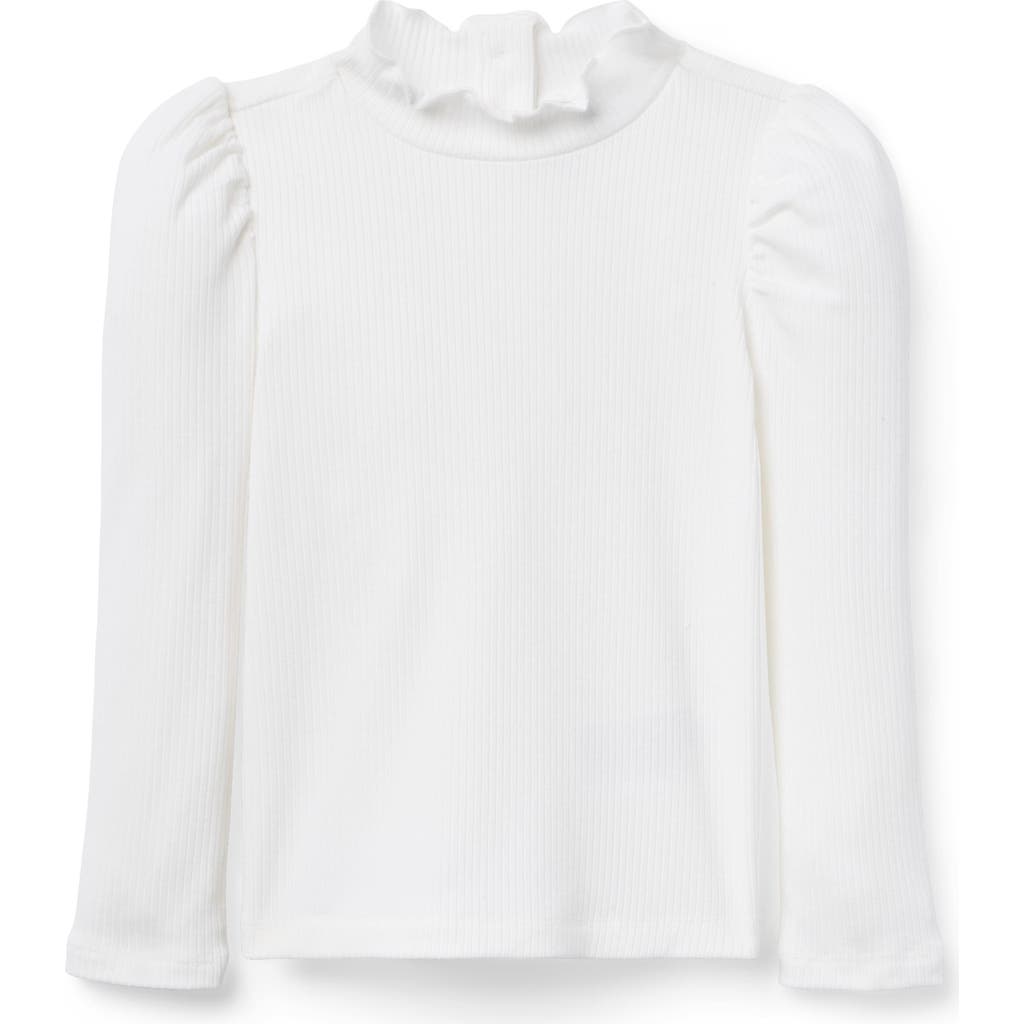 Janie And Jack Ribbed Turtleneck In White