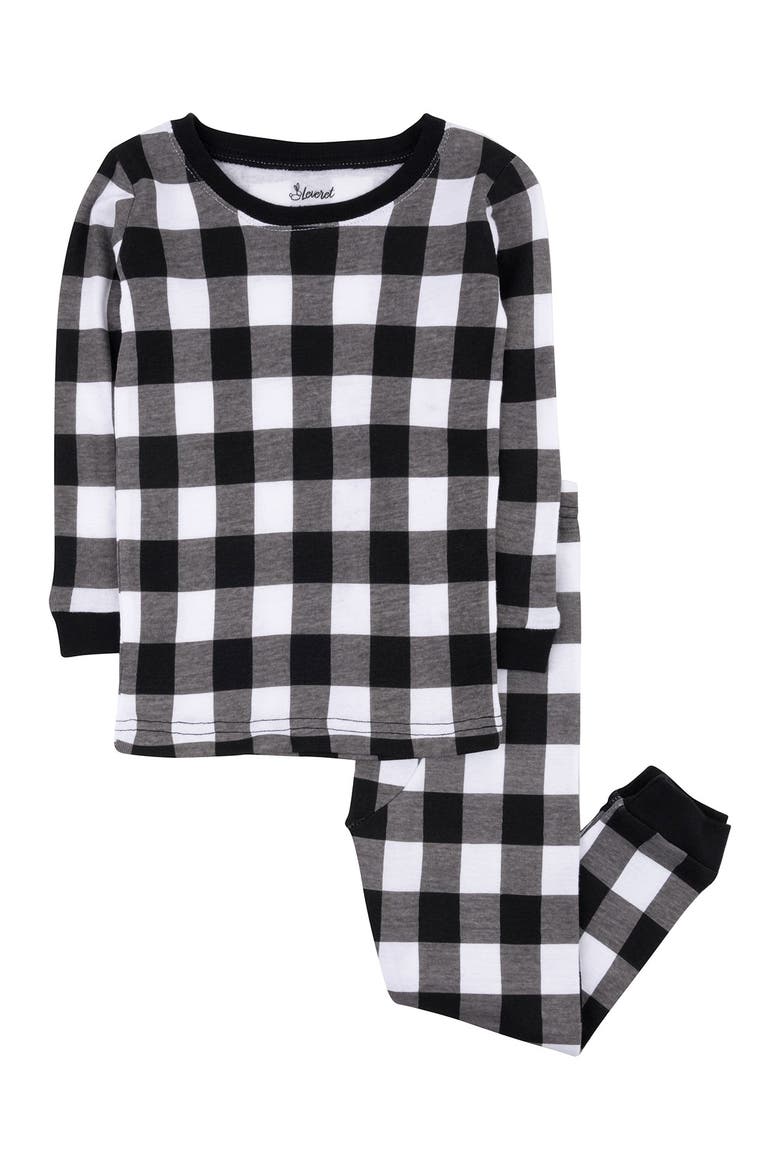 Kids Two-Piece Cotton Matching Family Holiday Pajamas, Christmas Plaid, Main, color, MULTI