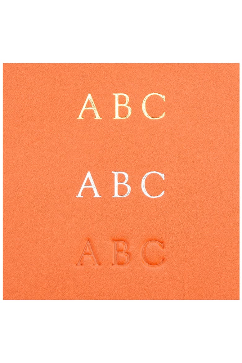 Personalized RFID Leather Card Case, Alternate, color, ORANGE - DEBOSS