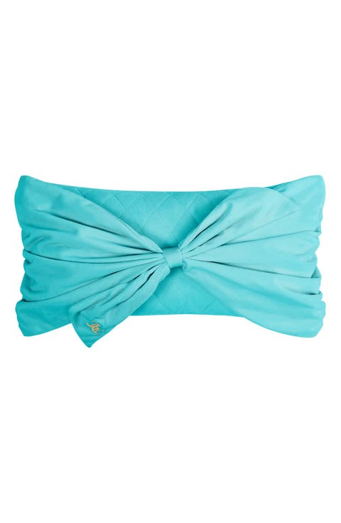 Velvet Bow Accent Pillow
