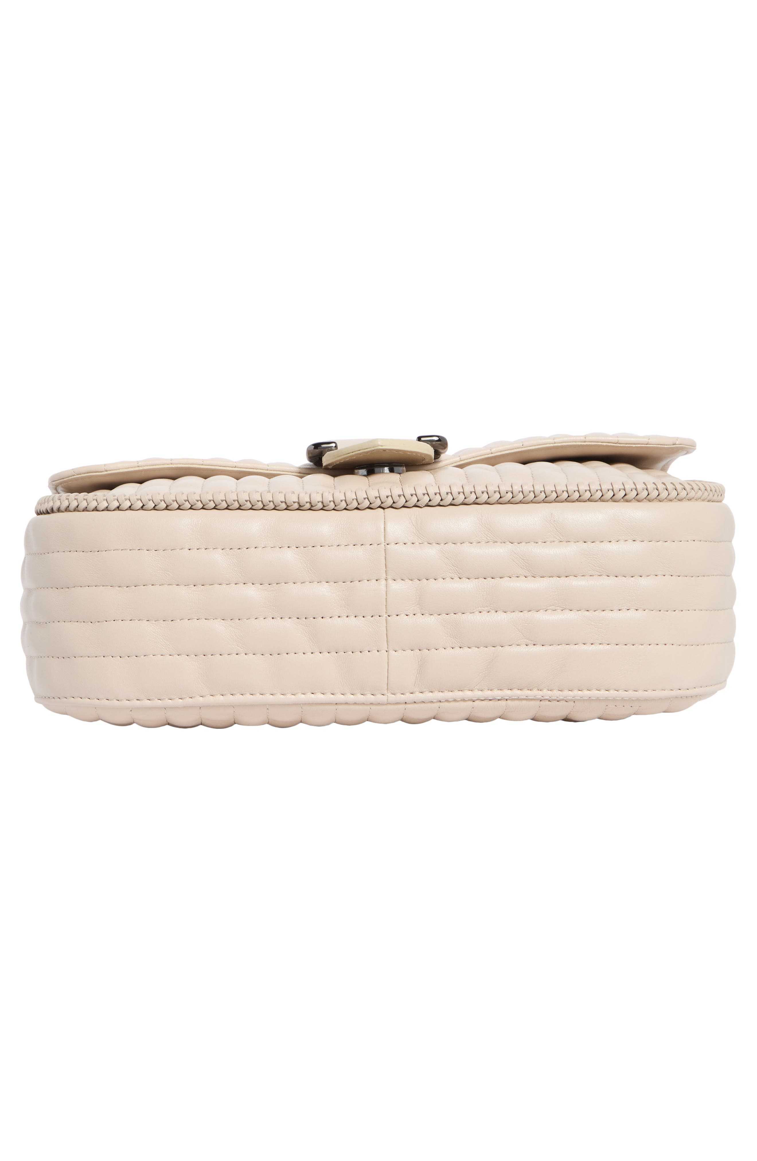 Longchamp Small Amazone Leather Quilted Convertible Crossbody Bag, Alternate, color, Chalk