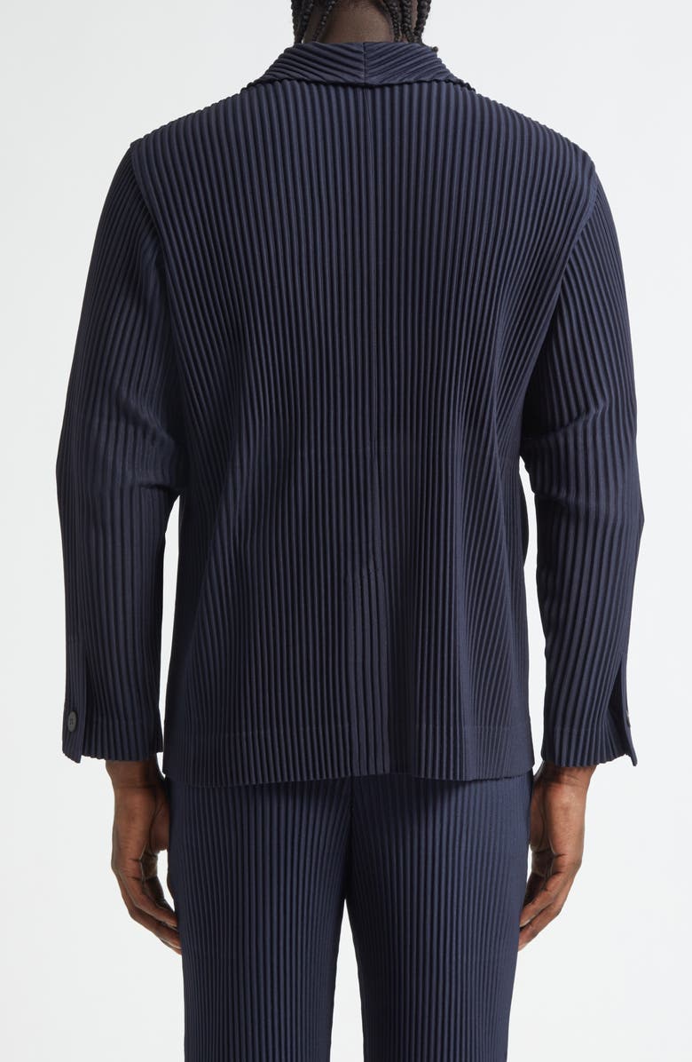 Homme Plissé Issey Miyake Basics Pleated Single Breasted Blazer, Alternate, color, Navy