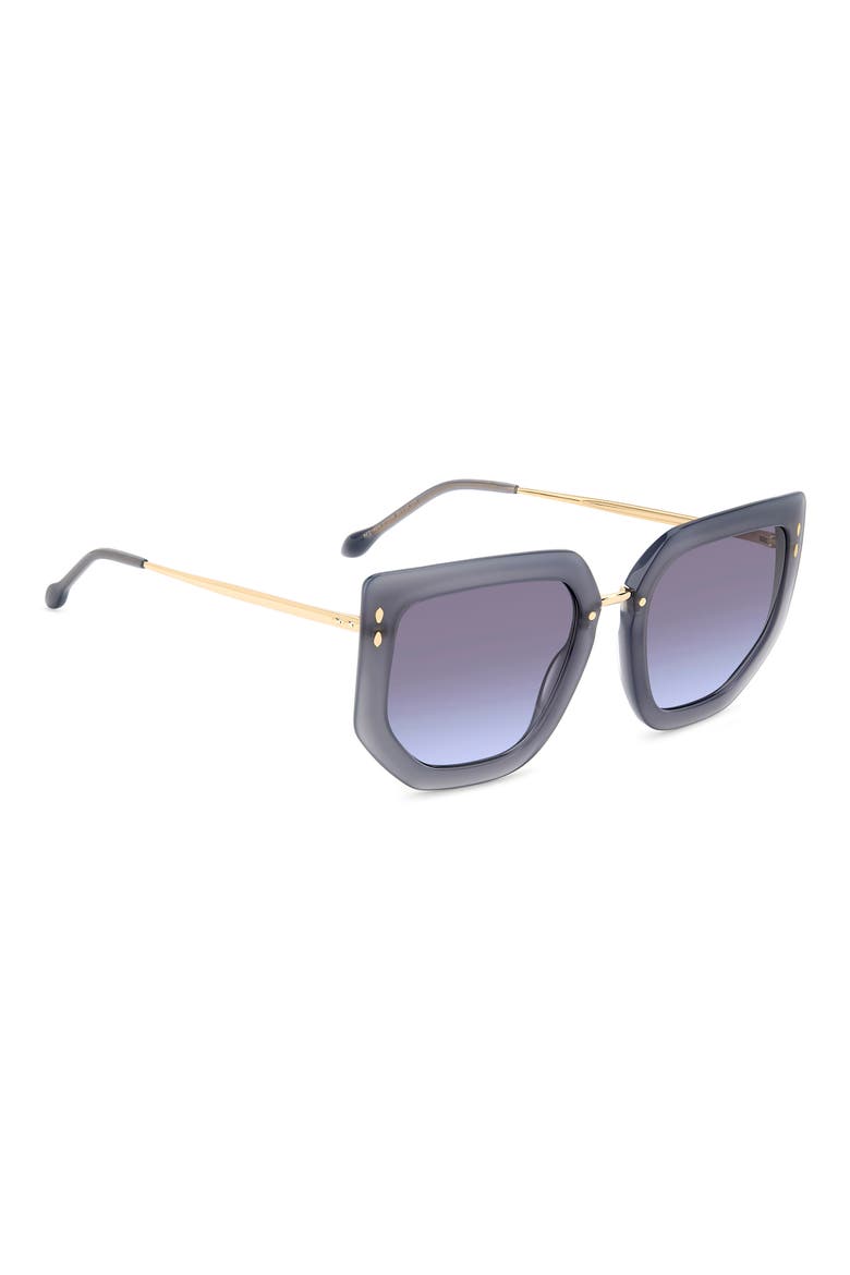 55mm Gradient Cat Eye Sunglasses, Alternate, color, GREY GOLD/ GREY SHADED BLU