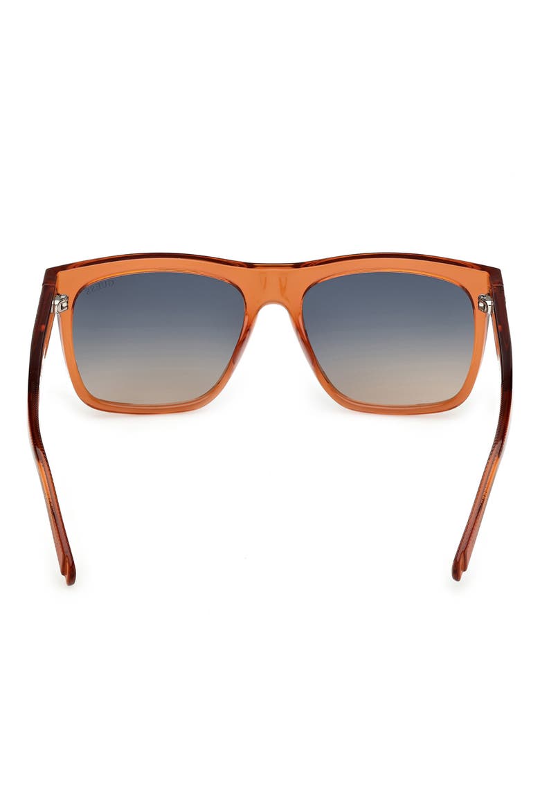 Square Sunglasses, Alternate, color, SHINY ORANGE / BLUE MIRROR