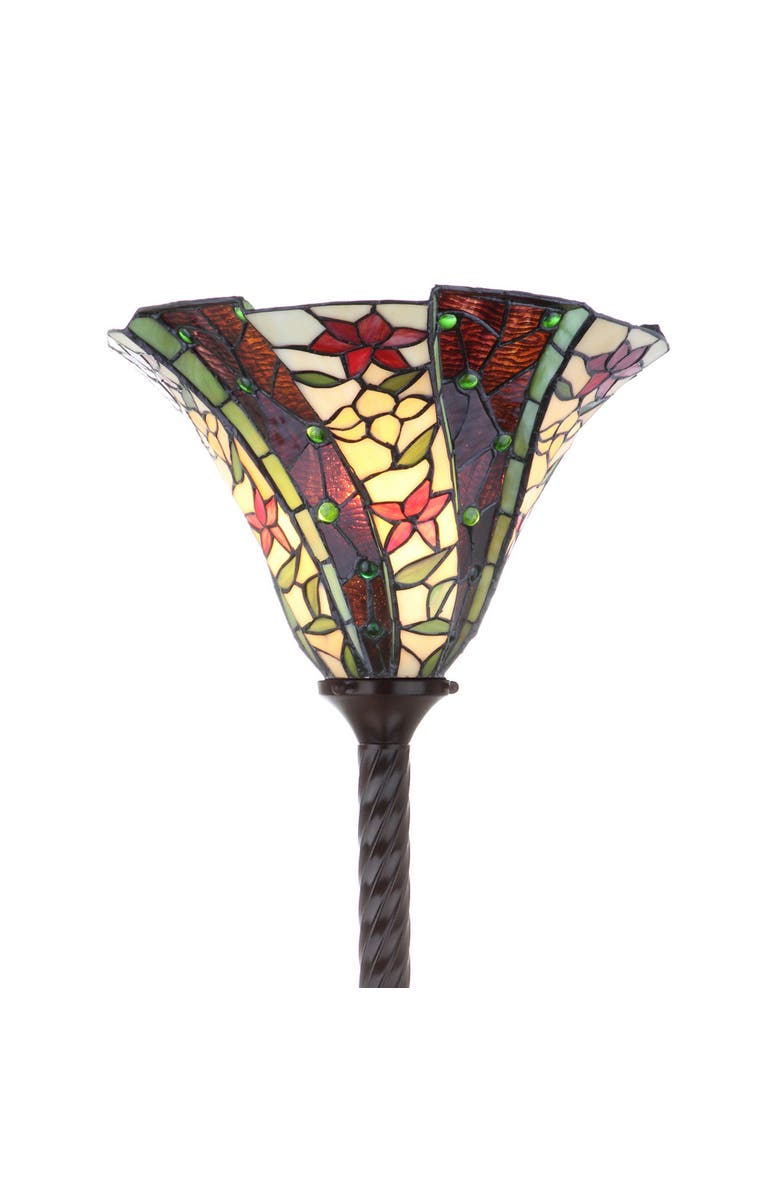 JONATHAN Y Williams Tiffany-Style 71" Torchiere LED Floor Lamp, Bronze, Alternate, color, Bronze