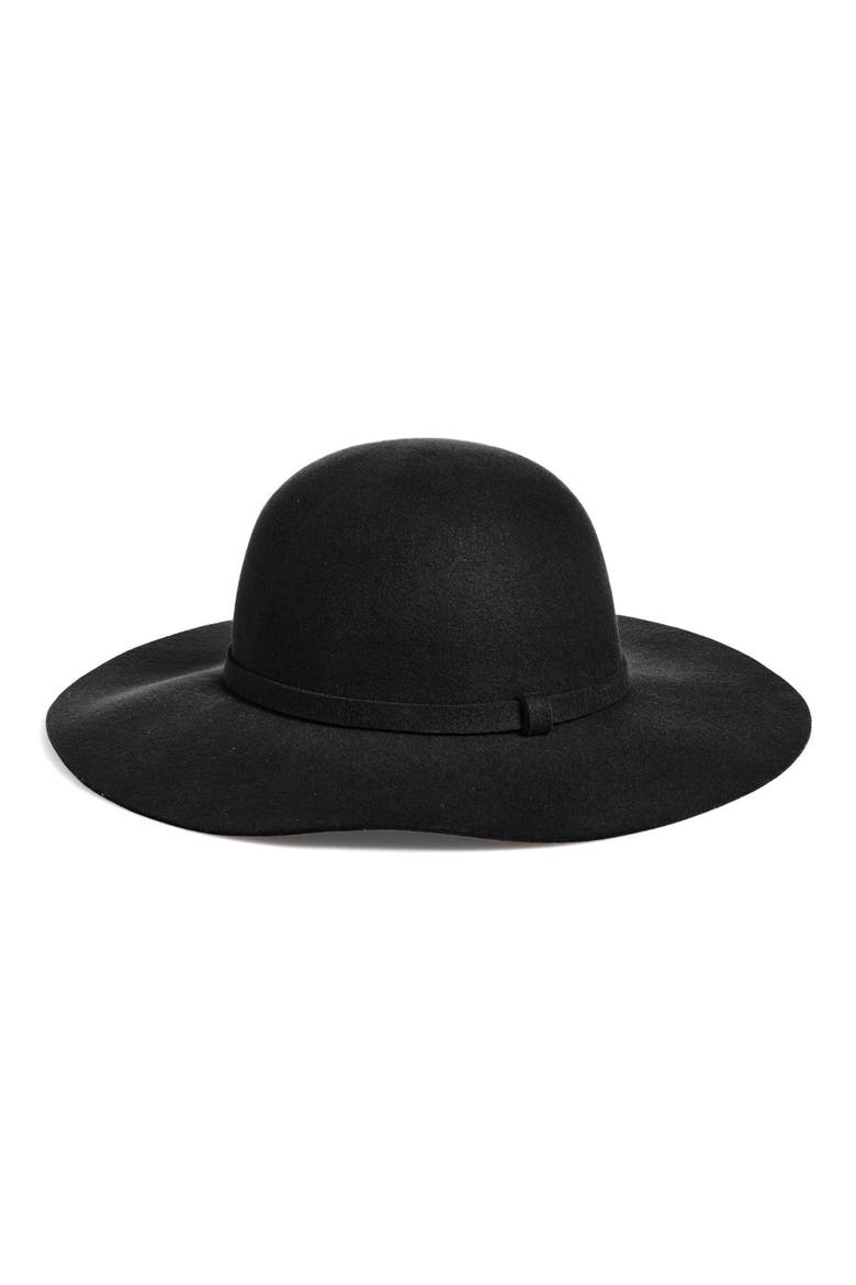Floppy Wool Hat, Main, color, BLACK